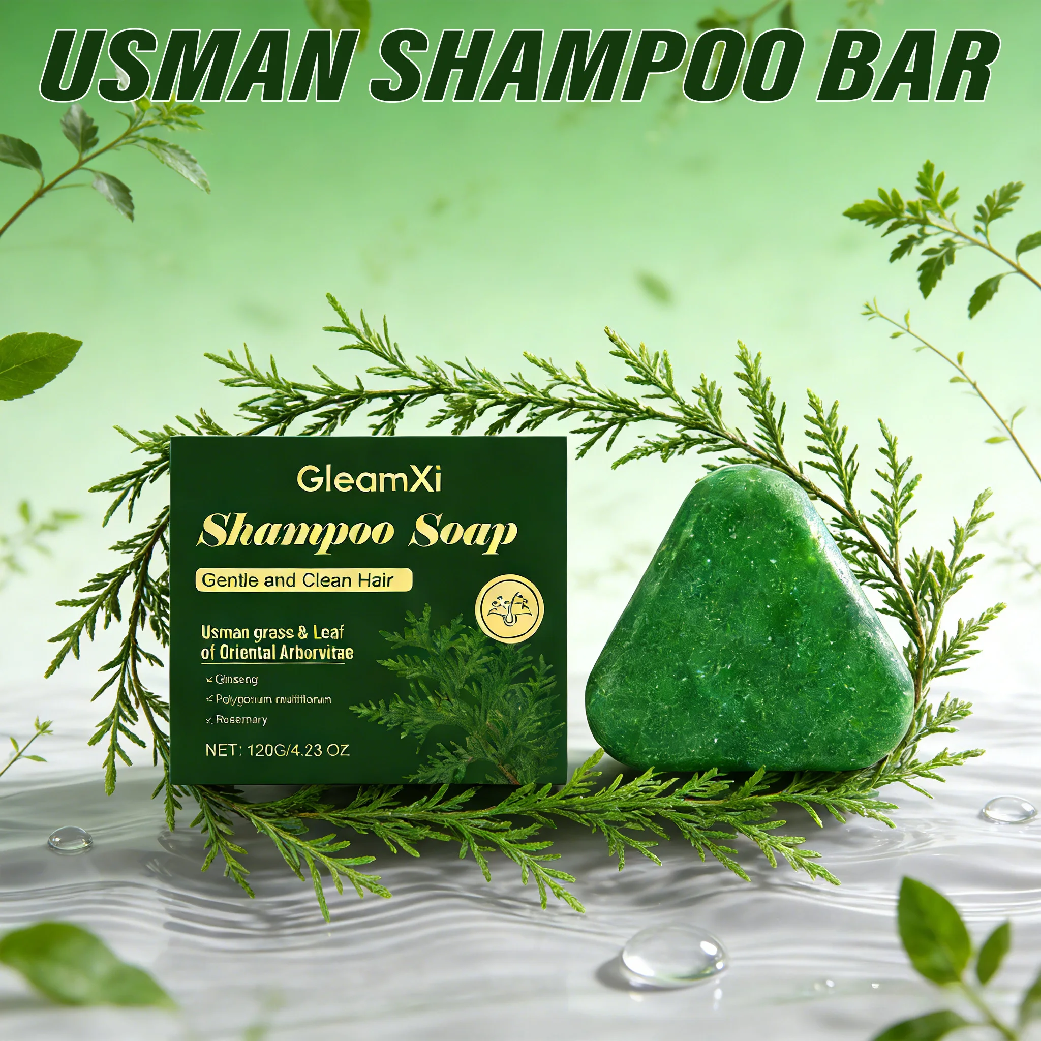 

Usman Shampoo Bar Herbal Plant Extract Refreshing Clean Oil Control & Itching Treat Strengthen Hair Root Oil Control Hair Care