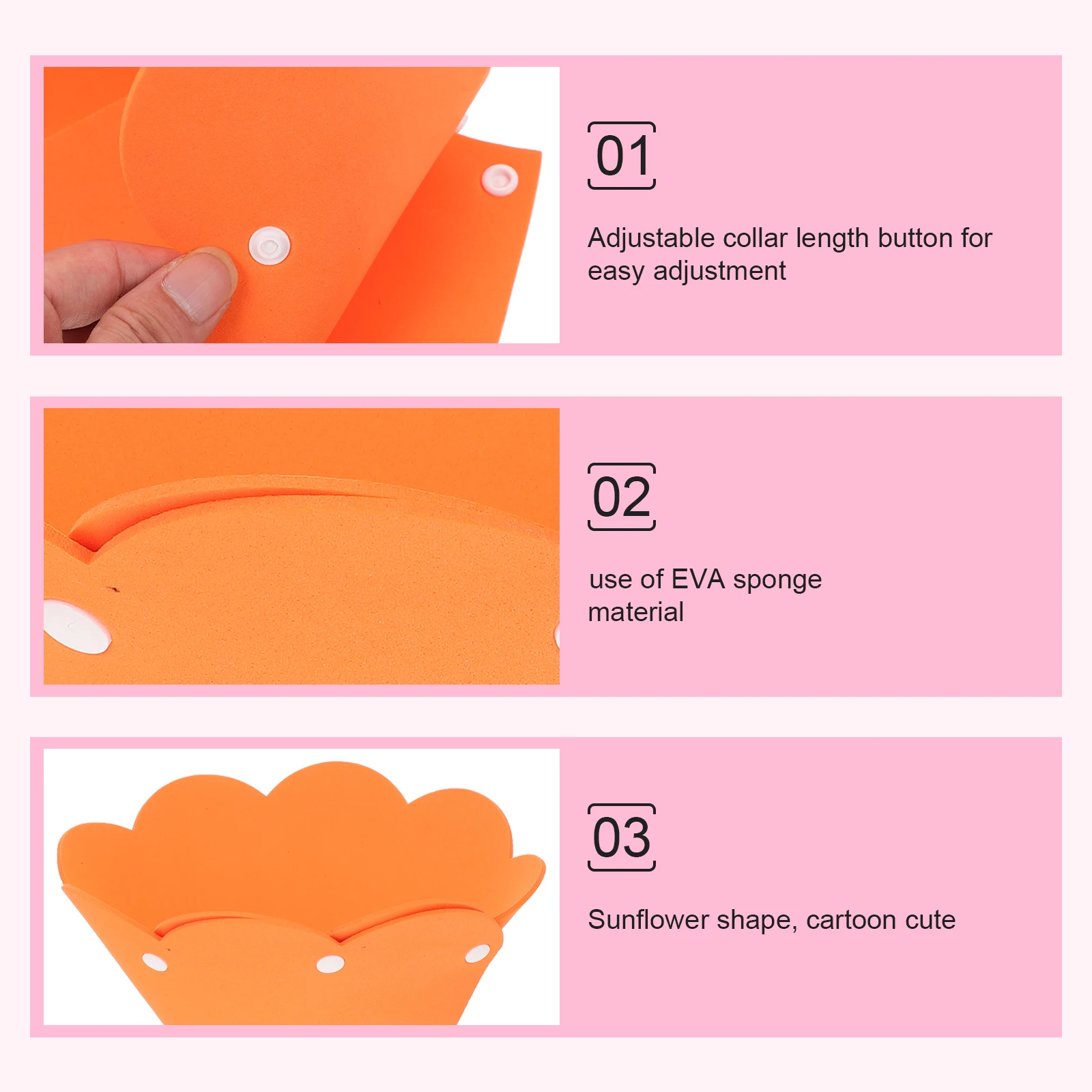 

3Pcs Cat Recovery Collar Sunflower Design Protective Soft Breathable Neck Circle for Post-Surgery Wound Healing Anti Licking