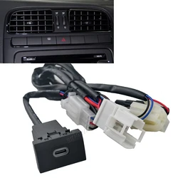 Quick Car Charger QC3.0 Type C PD USB Interface Socket Auto Phone Fast Charging Adapter Button For Volkswagen POLO 2011-2013
