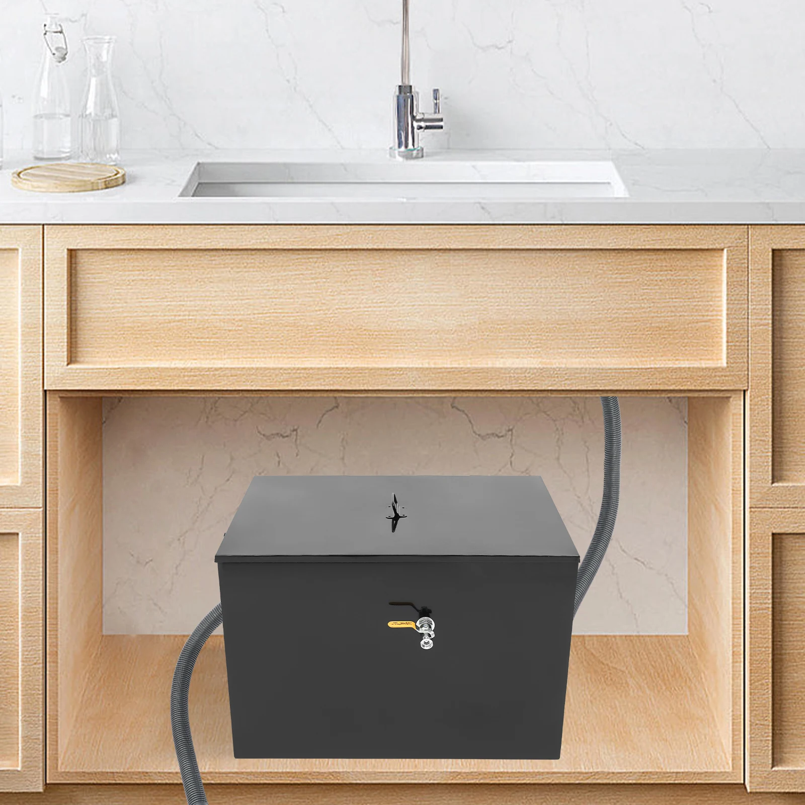 50ポンド 27.17×18.9×18.5インチ 業務用グリーストラップ 炭素鋼製排水フィルター グリーストラップ グリーストラップ