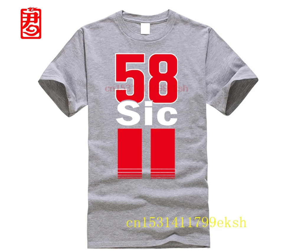 Marco Simoncelli 58 T-shirt Classic Supersic Super Sic T Shirt Homme Short Sleeve Tee Shirt Man Large Size Merch