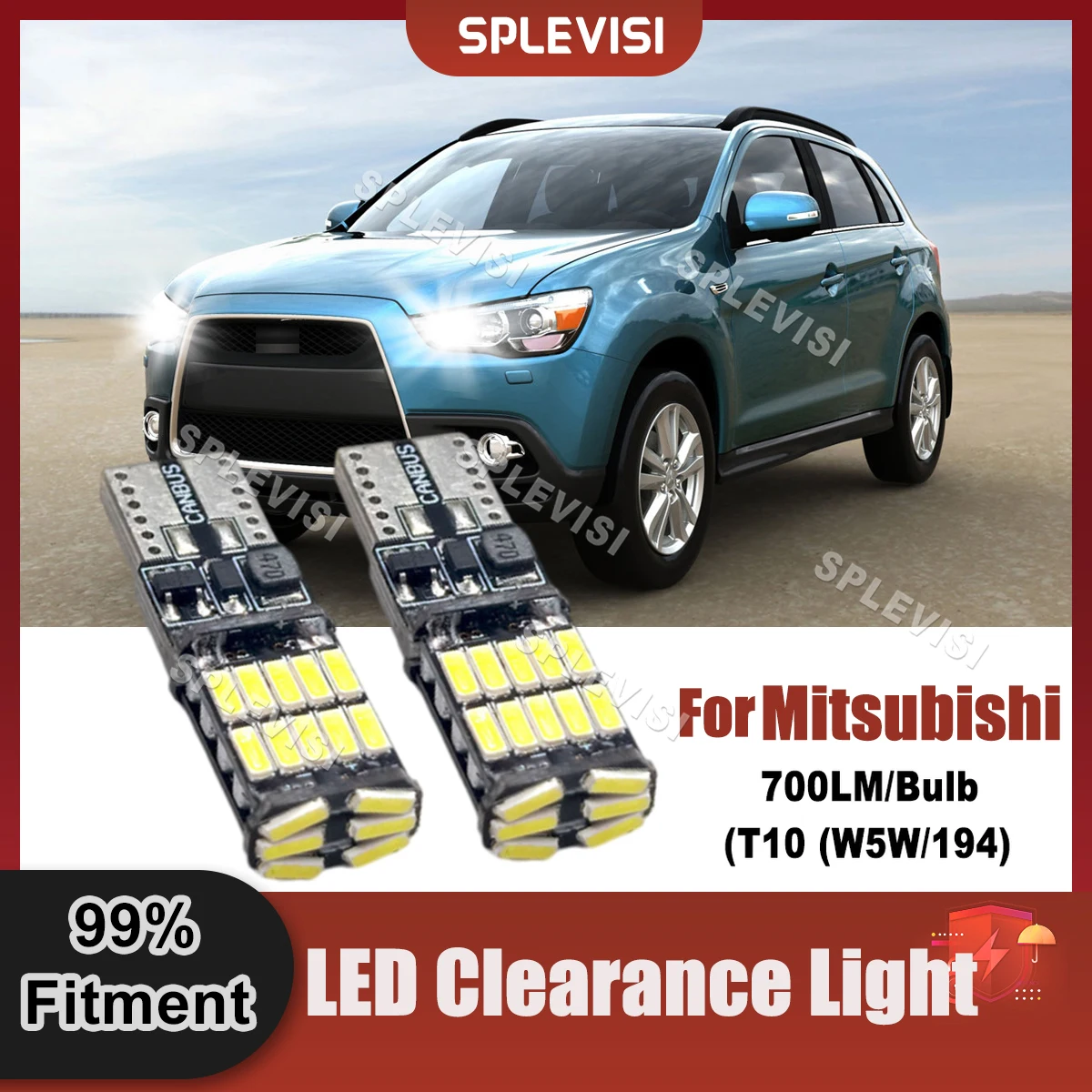 Upgrade LED Clearance Lamp Light Bulbs 400LM/Bulb W5W T10 Canbus Compatible For Mitsubishi  ASX Colt Galant Lancer Outlander