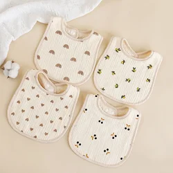 New Gauze U-shaped Baby Bibs Cute 6 Layers Cotton Saliva Towel Newborn Burp Cloths Bandana Scarf for Boy Girl Feeding Drool Bib