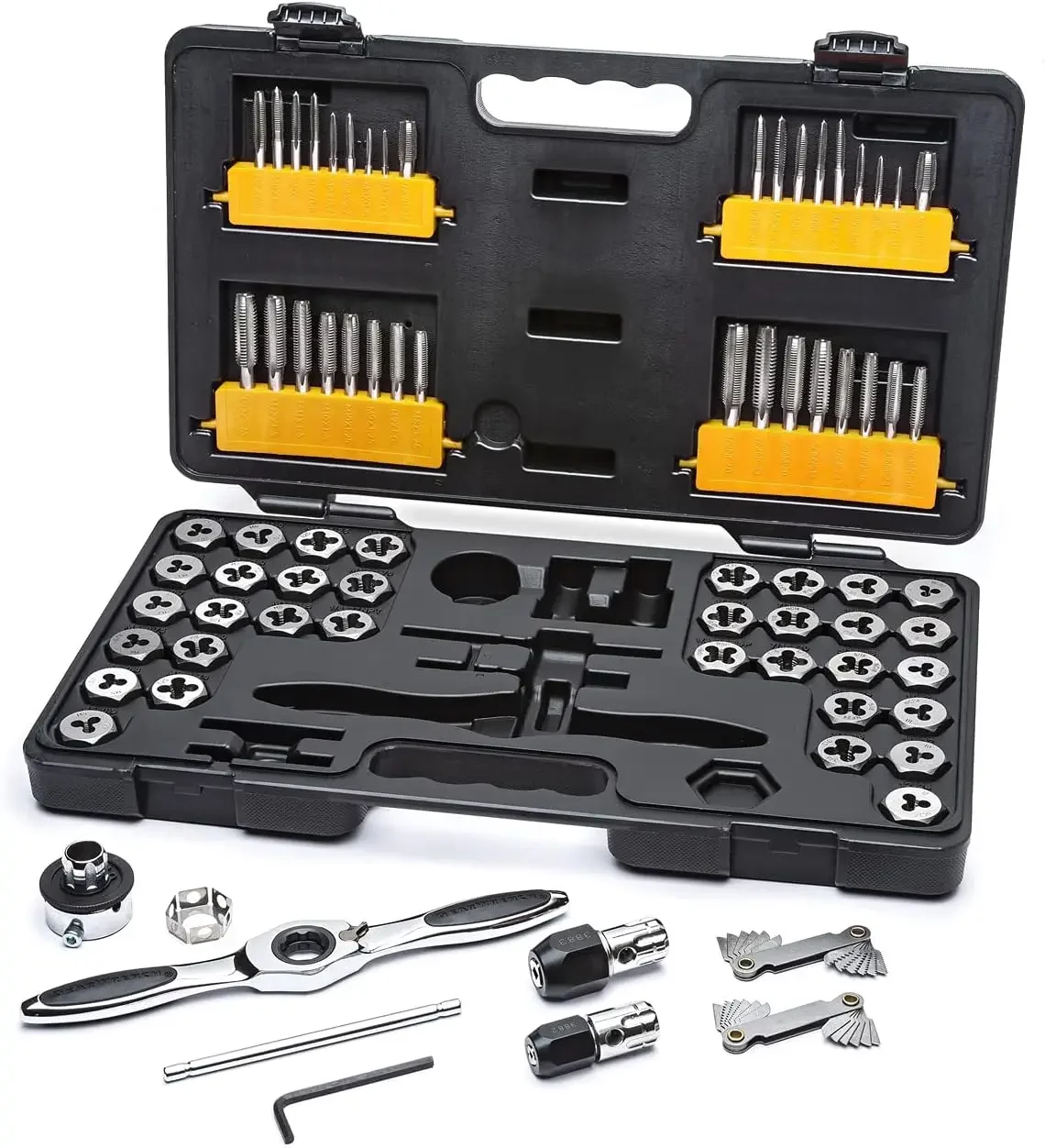 77 Piece for SAE/Metric Ratcheting Tap and Die Set -3887