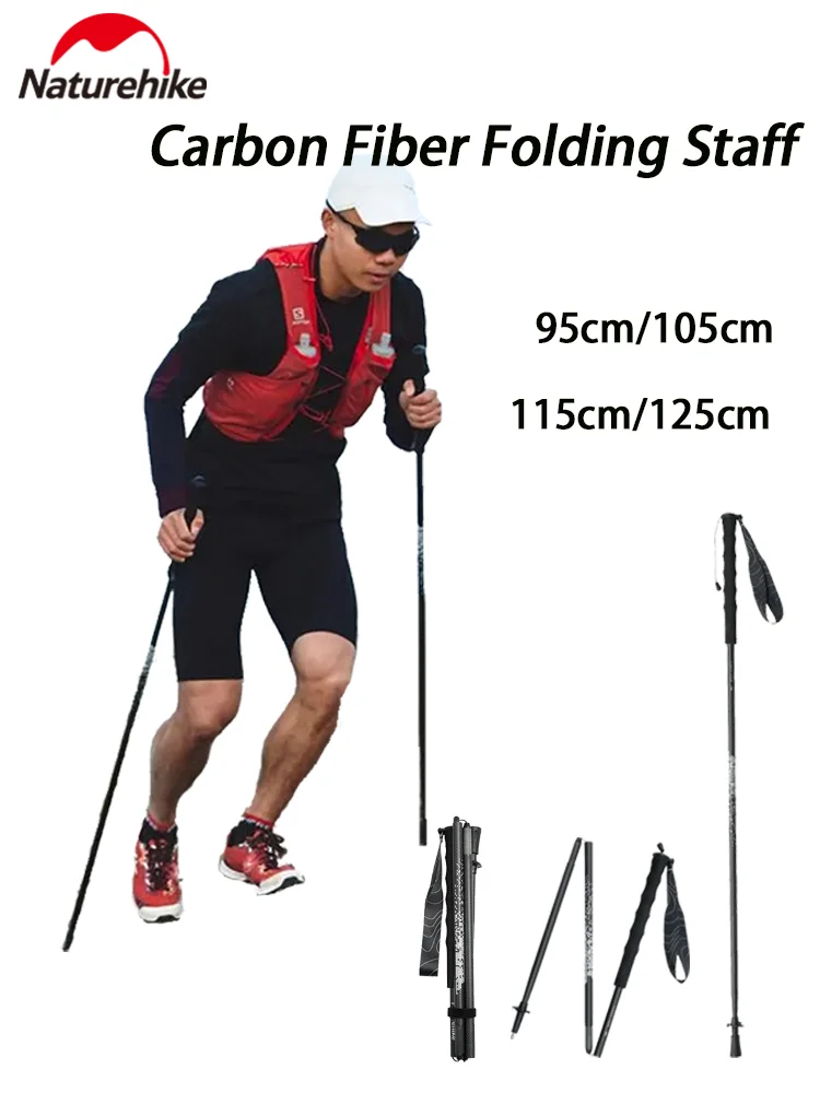 

Naturehike Climbing Stick Carbon Fiber Collapsible Telescopic Sticks Trekking Pole Folding Portable for Mountaineering Sticks