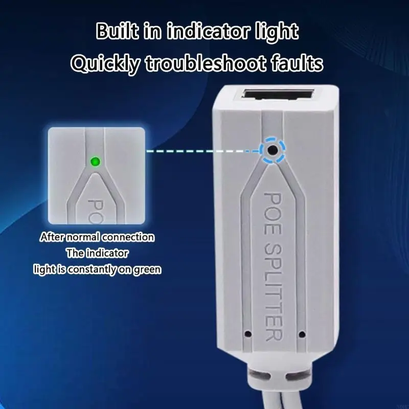 

Miniature 48V to 12V POE Power Splitter Portable 48V to 12V POE Converter for enhances Device Compatibility & Safety N0HC