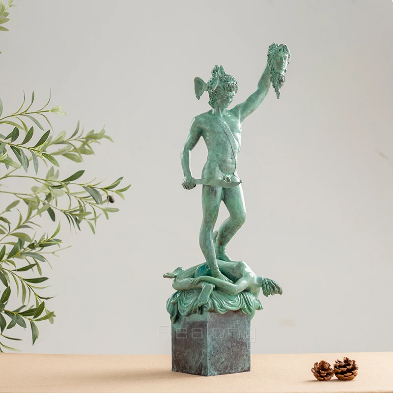 63cm Bronze Perseus With The Head of Medusa Statue Mythology Art Bronze Perseus Sculpture For Home Decor Crafts Ornament Gifts