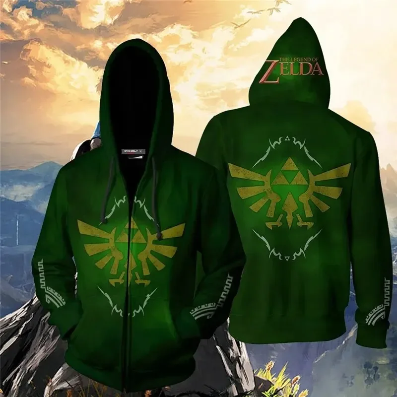 2024 Role Playing Jacket Game Zelda Breath of the Wild Breath of the Wild 3d Printed Men|Women Oversized Fashion Zipper Hoodie