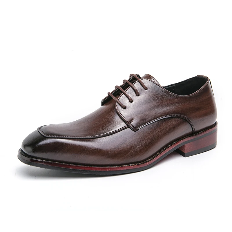 Chaussures provoqué en cuir verni pour hommes, noir, marron, affaires britanniques, mode, chaussures derby, messieurs, banquet, taille 38-46