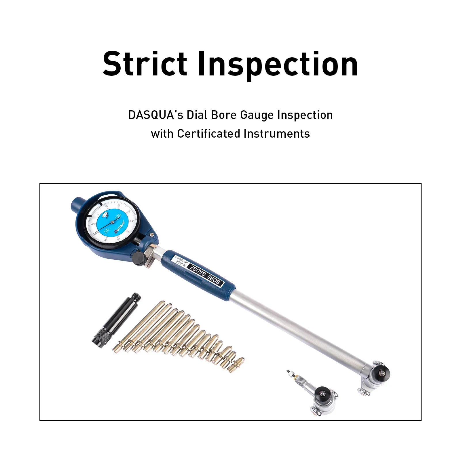 Extra Long Range 35-160mm Alexometer Dial Bore Gauge Set for Deep Engine Cylinder Measurement with Carbide Anvils