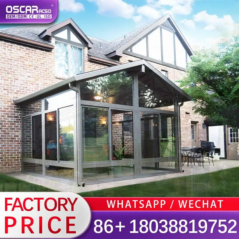 غرفة شمسية برتقالية بإطار من الألومنيوم وسقف مزخرف لغرفة نوم الفيلا الفاخرة #3