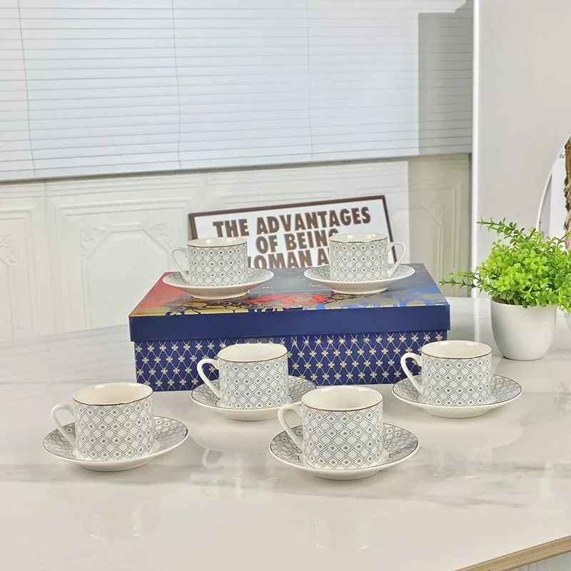Middle Eastern And European 12-Piece Espresso Cup And Saucer Simple Light Luxury Home Office Afternoon Tea Set