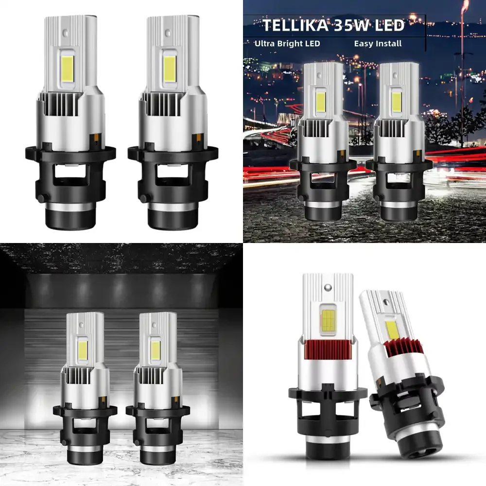 

TELLIKA 35W LED Car Headlight Bulb Super Bright 6000K Aluminum D2S D2R D4R D4S Series Plug Play D1 D2 D3 D4 12V