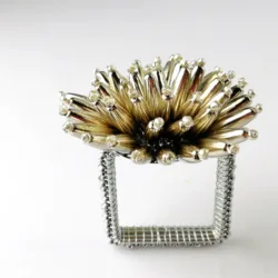 Free Shipping New Design Silver Flower Napkin Ring Wedding Holiday Decoration ,Wholesale holder 6 pcs