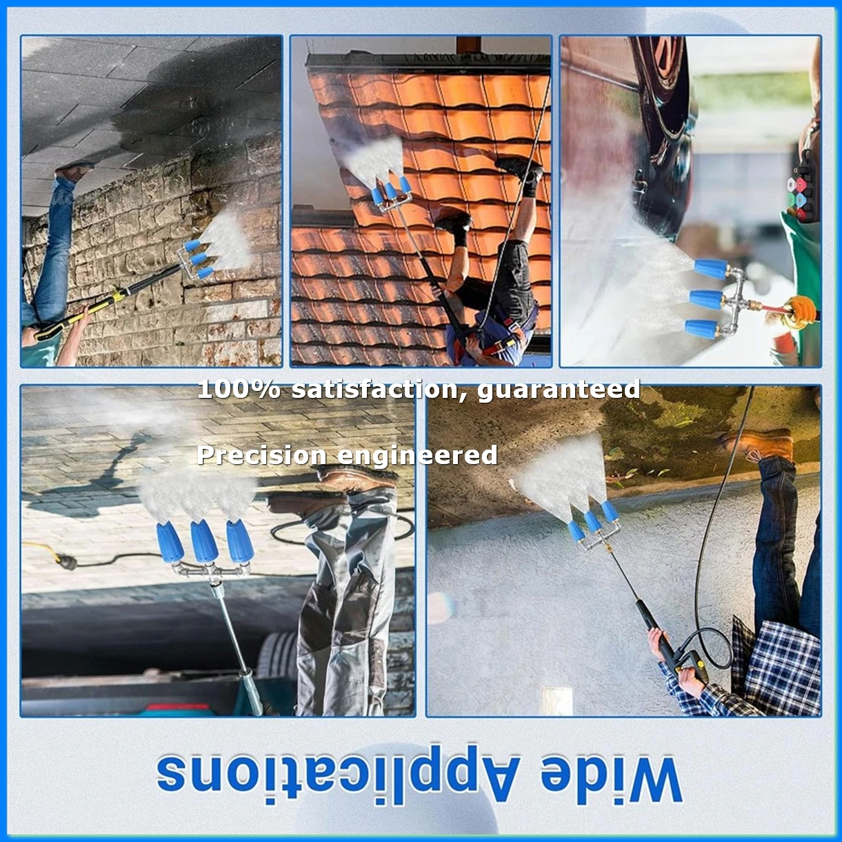 

Triple Turbo Nozzle Pressure Washer, 360° Rotating Turbo Nozzle with 1/4inch Quick Connector, 2.0 Orifice, 4000 PSI-A23R
