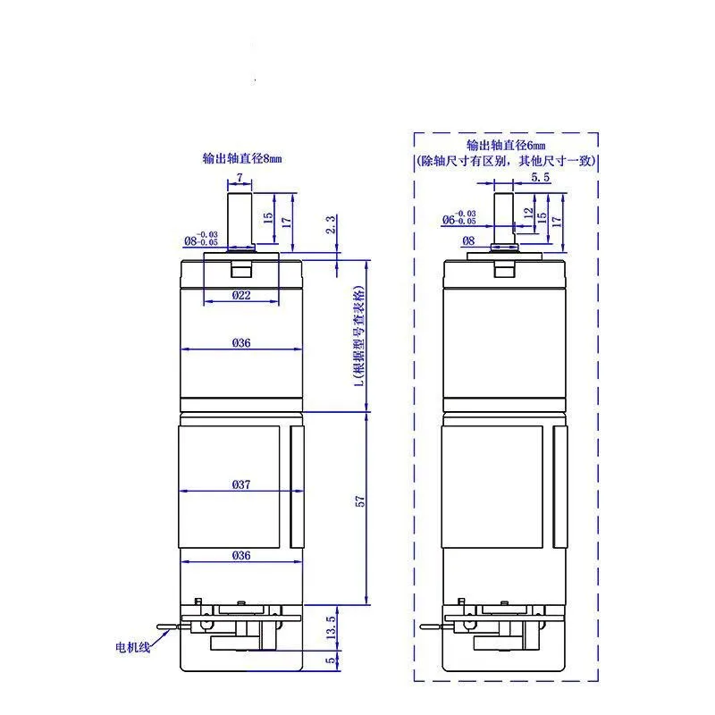 High Torque Reversible DC Planetary Gear Motor 36GP‑555S 36mm 12V 24V With Encoder Support CW CCW Rotation Electric Drive Unit