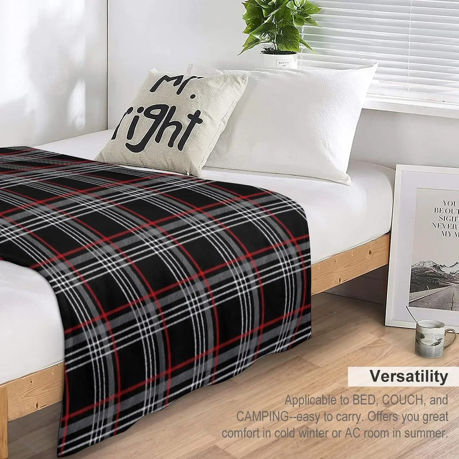 GTI tartan Throw Blanket Soft Plush Plaid cosplay anime christmas gifts Retros Blankets