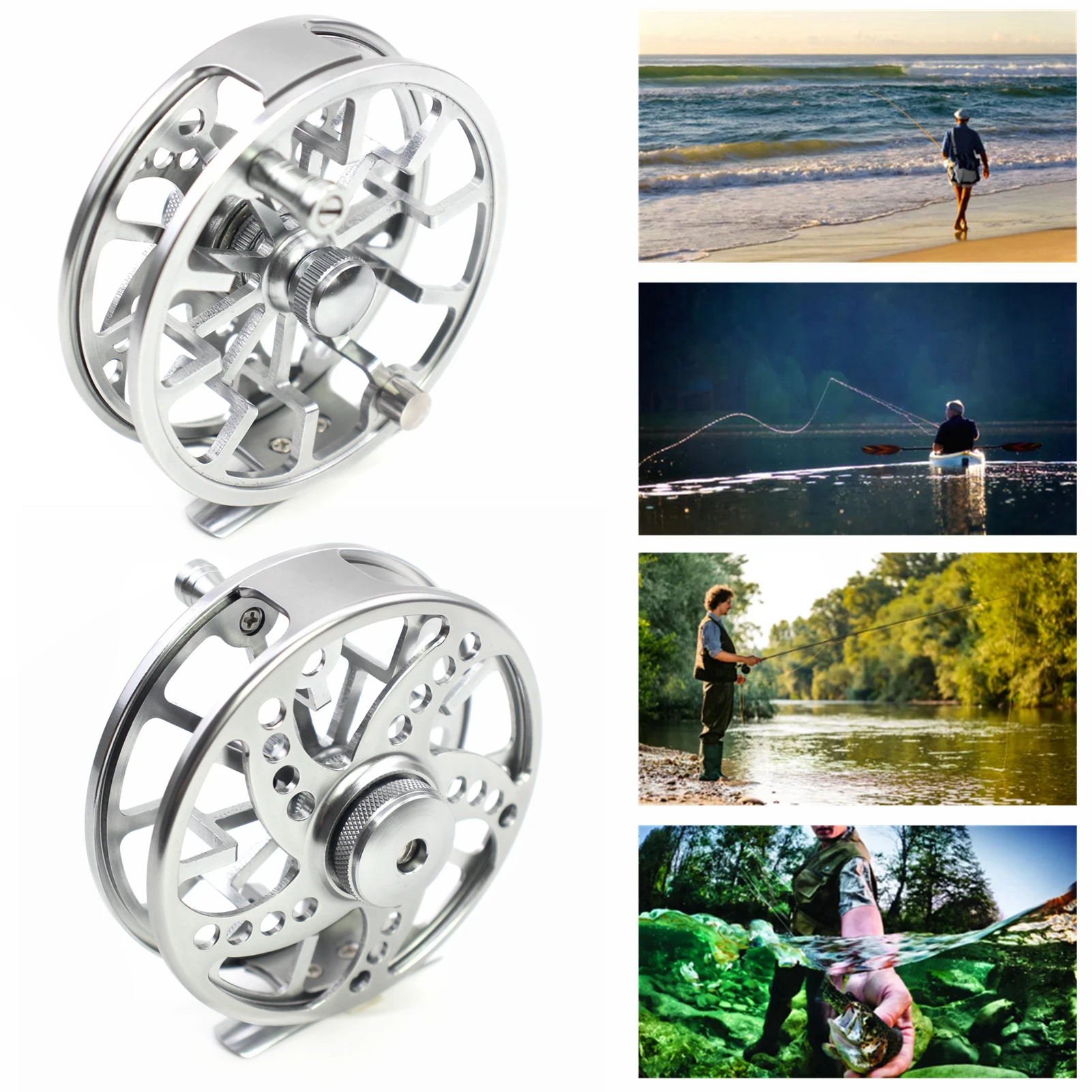 Fly Fishing Wheel 5/7 7/9 9/10  WT Fly Fishing Reel Aluminum Fly Reel CNC Machine Cut Large Arbor Die Casting Stream Fishing