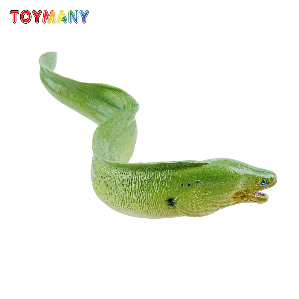 

Toymany Simulation Green Moray Eel Ocean Animal Model Toy Mini Figures Dolls Action Figurines Toys Children Gift Cake Decoration