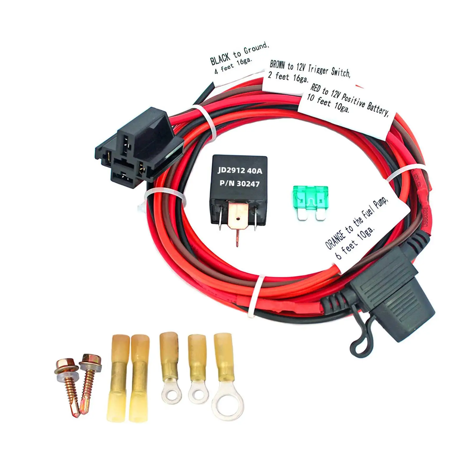 Electric Fuel Pump Relay Set Heavy Duty Mount Hardware for 12V System