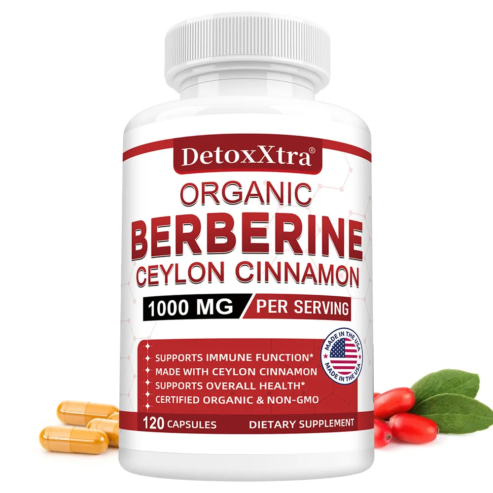 

Капсулы с цейлонской корицей - с берберином, для энергии, здоровья сердца и метаболизма, комплексная антиоксидантная поддержка для всего организма, для мужчин и женщин