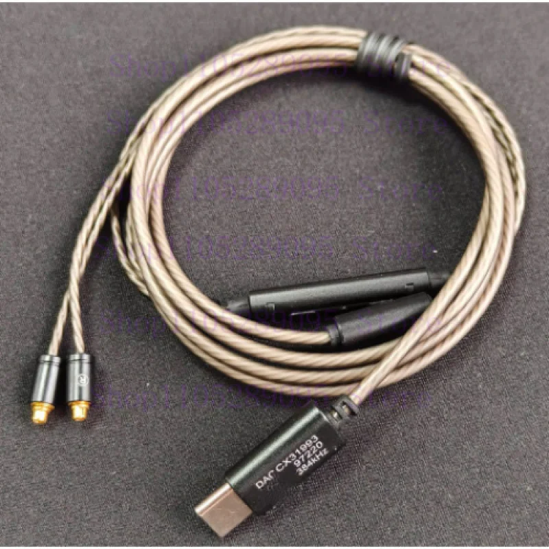 Dual CX31993 DAC Cable for MMCX IEMs Type-C Silver-Plated Upgrade Cable with 3-Button Remote for Android PC