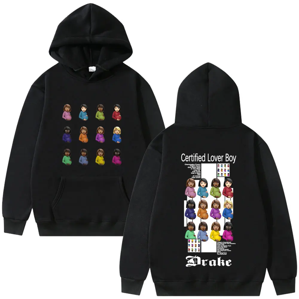 

Rapper Drake Certified Lover Boy Album Graphic Hoodie Men Women Hip Hop Fashion Pop Music Pullover Unisex Oversized Streetwear