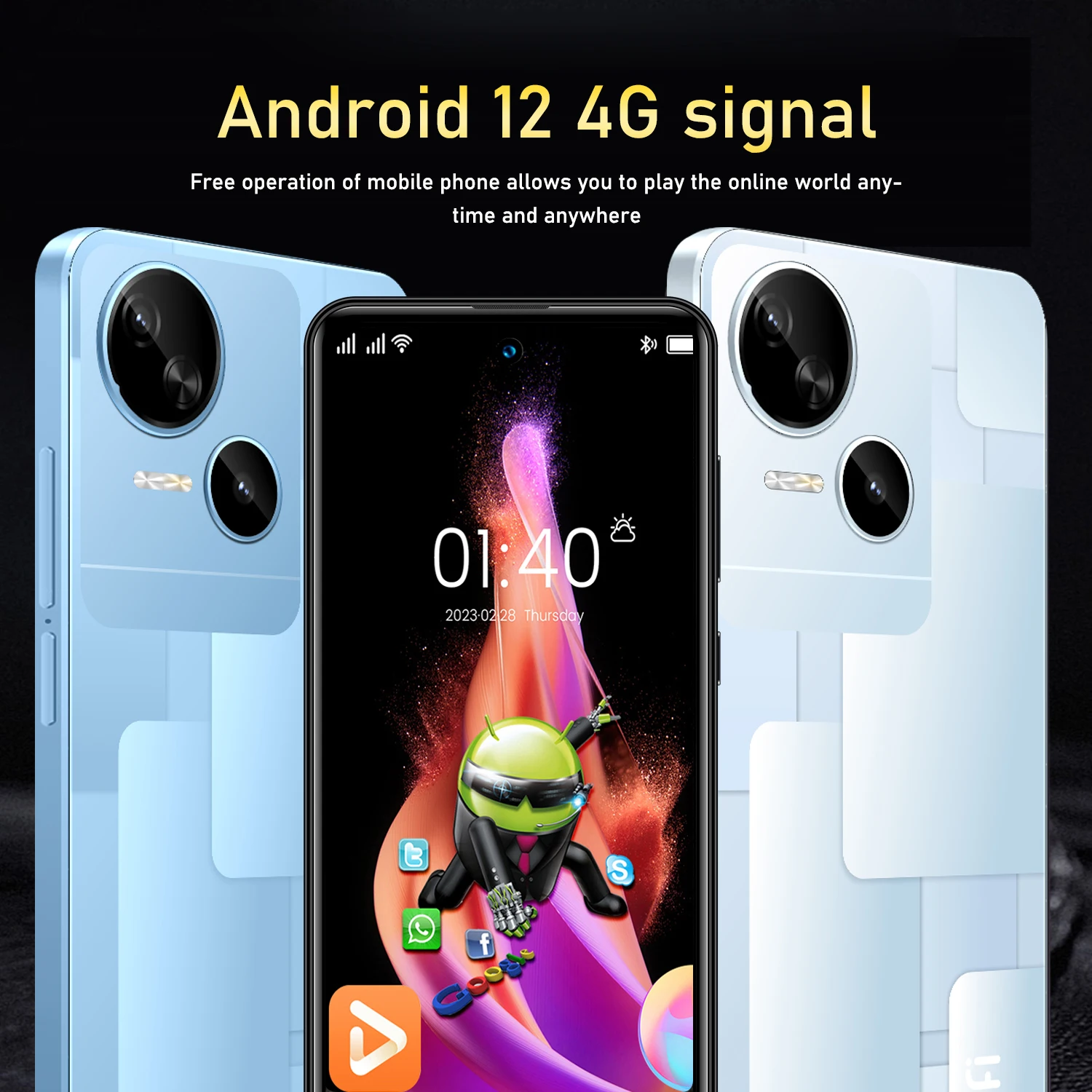 fuffi-Smartphone Android 6.56 inch 4G Network Dual SIM 4+32GB ROM 5+13MP Camera Mobiel phoens Cellphones