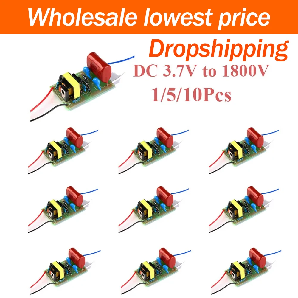 1/5/10Pcs DC 3.7V To 1800V  High Voltage Booster Module DC High Voltage Ignition Coil Peak Output 2000V Pulse Voltage Converter