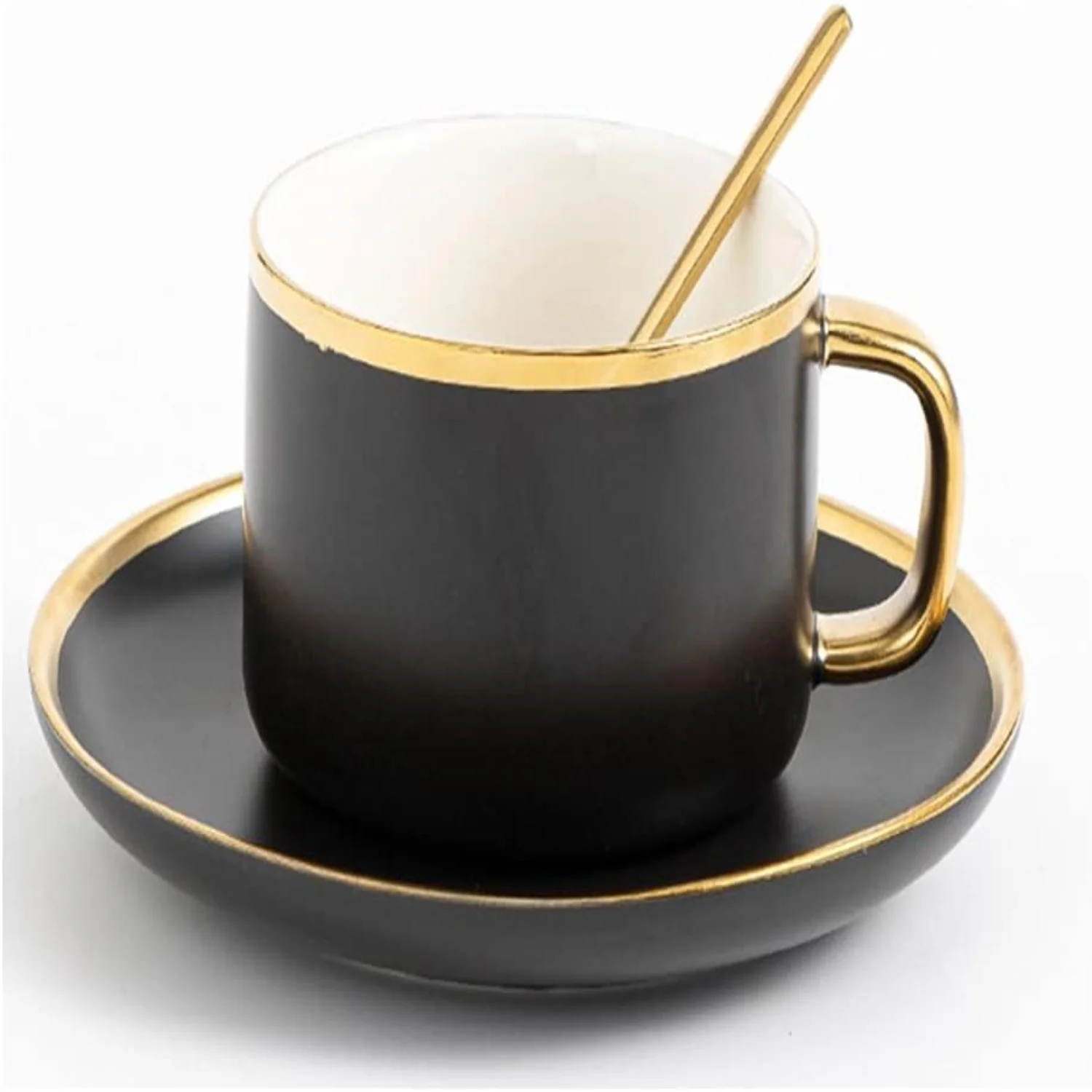 

Modern Minimalist 7 Oz Coffee Cup Gift Set for Men Women, with Saucer, Ceramic Mugs for Office & Home