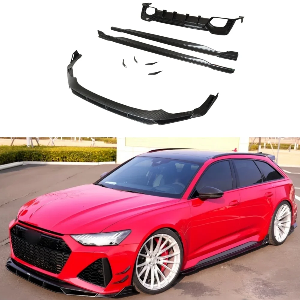 

For Audi Upgrade ALN Style Dry Carbon Fiber Front Lip, Rear Diffuser, Side Skirt, and Canard Kit Suitable for Audi RS6/RS7