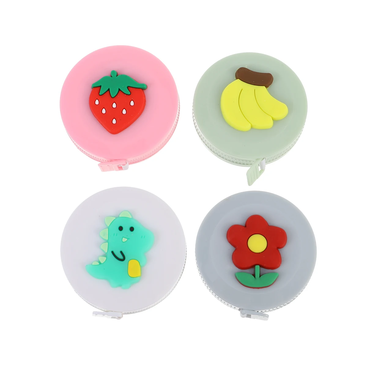

4Pcs Mini Tape Measure Cartoon Design High Precision Retractable Measuring Tool for Clothing Store Gift Idea Easy to Carry Store