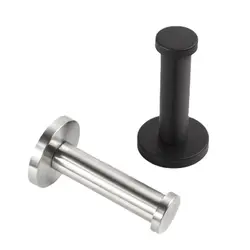 1Pcs Stainless Steel Single Clothes Hook with Screw Cylindrical Hat Towel Rack Wall Punching Hook Bathroom Hardware Accessories