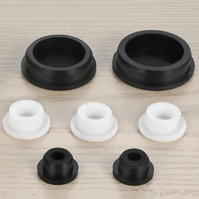 1/2/3/5/10/20pcs Bore 6.8mm-201.5mm Round Silicone Rubber Seal Hole Plugs Black/White T Type Stopper Blanking End Caps Seal