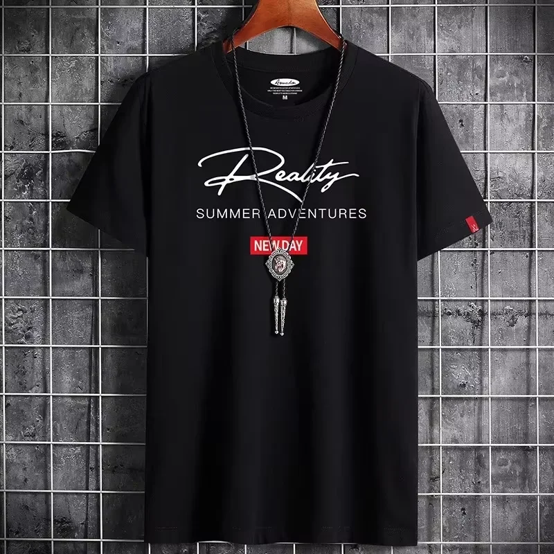 1pcs Men's t-shirts 2026 Summer 100% cotton tops sports Breathable crewneck Men's clothing Y2k tops Aesthetic clothing oversize