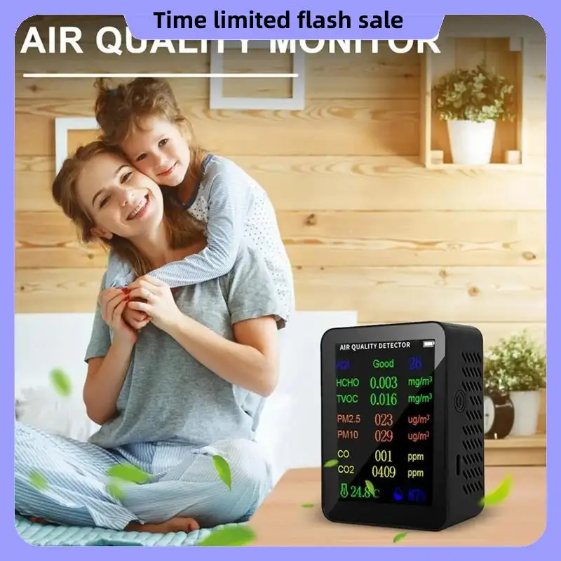 

A40T Indoor Air Quality Detector High-Precision Real-Time Portable 10-In-1 Monitor With Alarm Air Quality Tester Indoor A