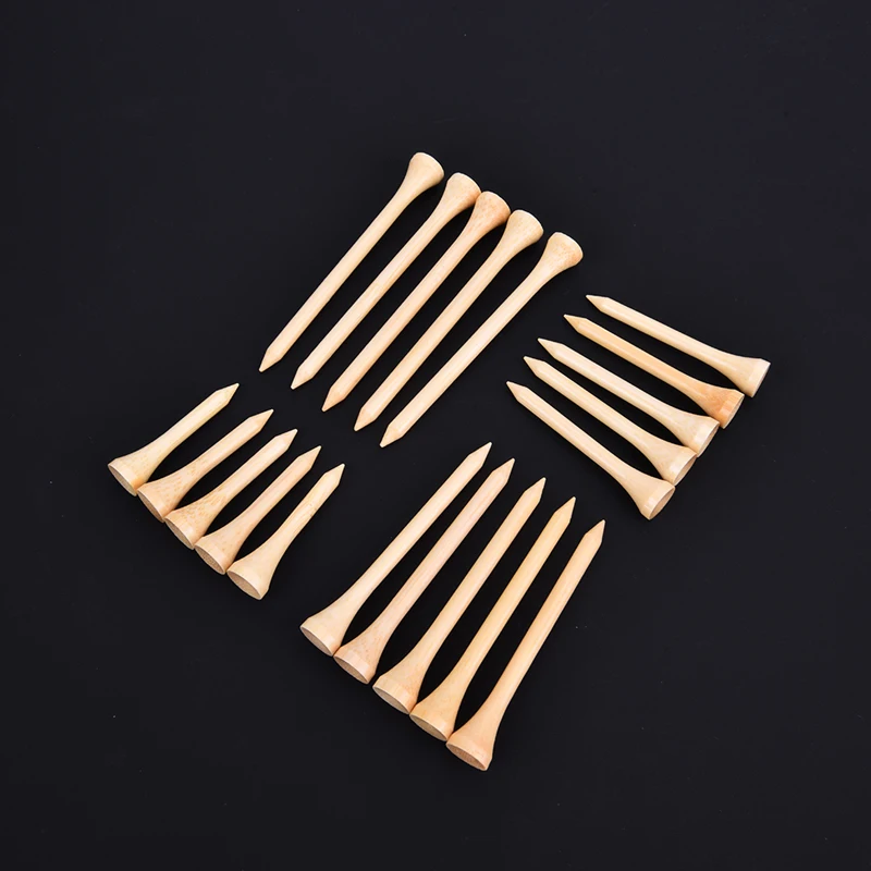 100Pcs/Set Golf Tees Bamboo Tee Golf Balls Holder 4 Size Stronger than Wood Tees