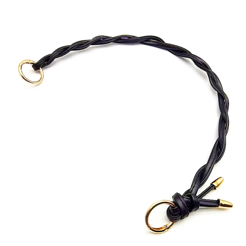 2pcs PU Leather Shoulder Bag Strap Double Braid Durable Material Handbag Strap Detachable Strap Braided Design