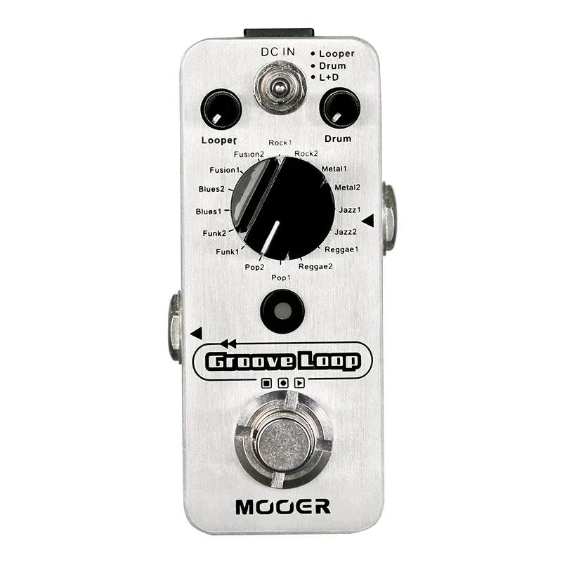MOOER Groove Loop Pedal Efek Gitar Drum Machine Looper Pedal Waktu Rekaman Maksimal 20 Menit Tap Tempo Processor Aksesoris Gitar