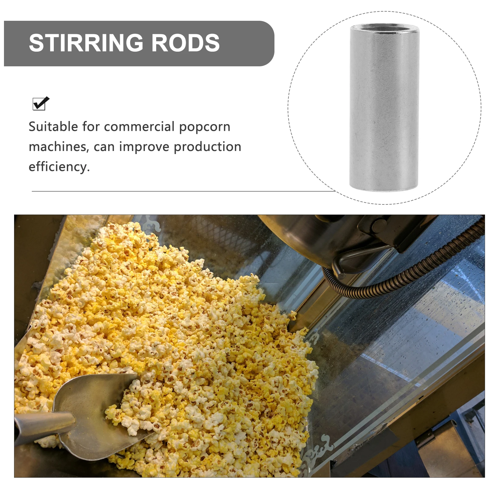 

Mixer Shaft Sleeve Popcorn Machine Replacement Socket Stirring Rods Silver Parts Mixing Rod Socket Food Processing Accessories