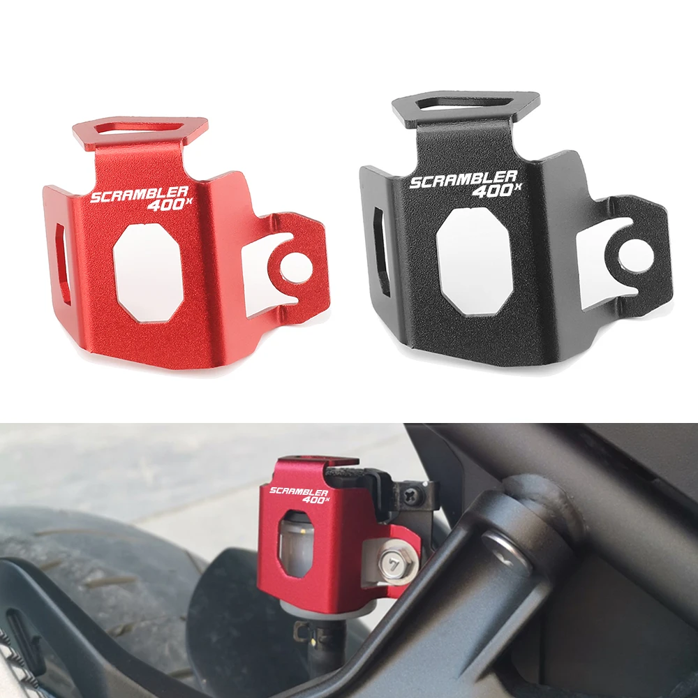 For Scrambler 400X 400 X 2023 2024 2025 Speed 400 Universal Motorcycle Rear Brake Fluid Reservoir Guard Cover Accessories