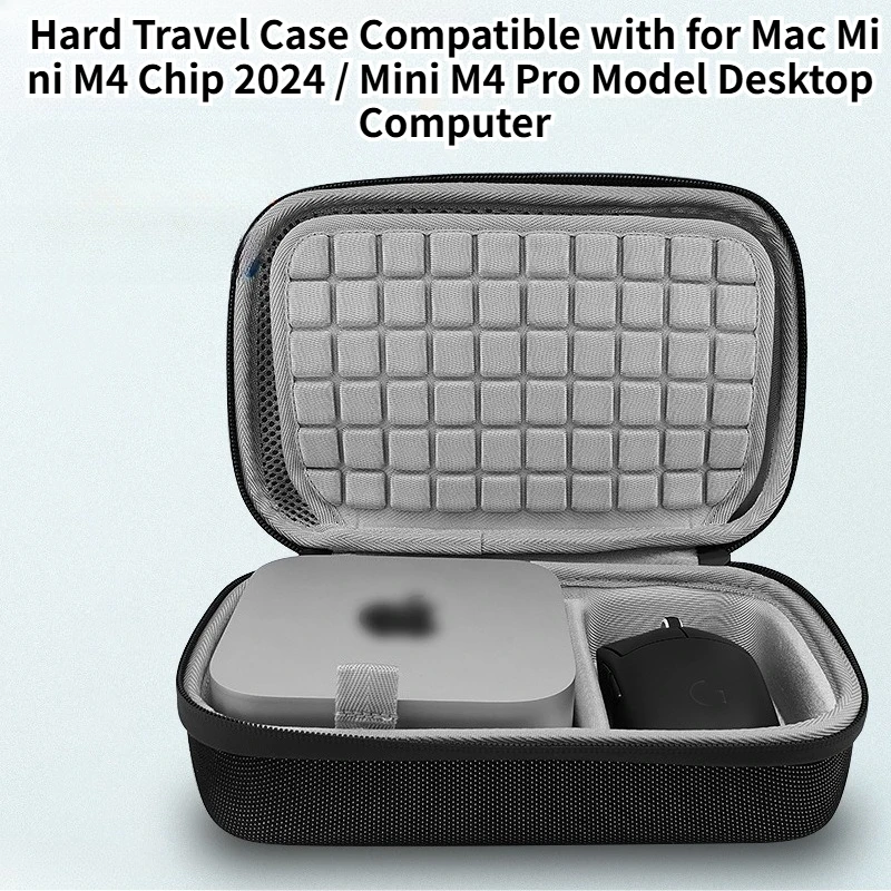 Hard Travel Case Compatible with for Mac Mini M4 Chip 2024 / Mini M4 Pro Model Desktop Computer, Fit for Mouse and Accessory