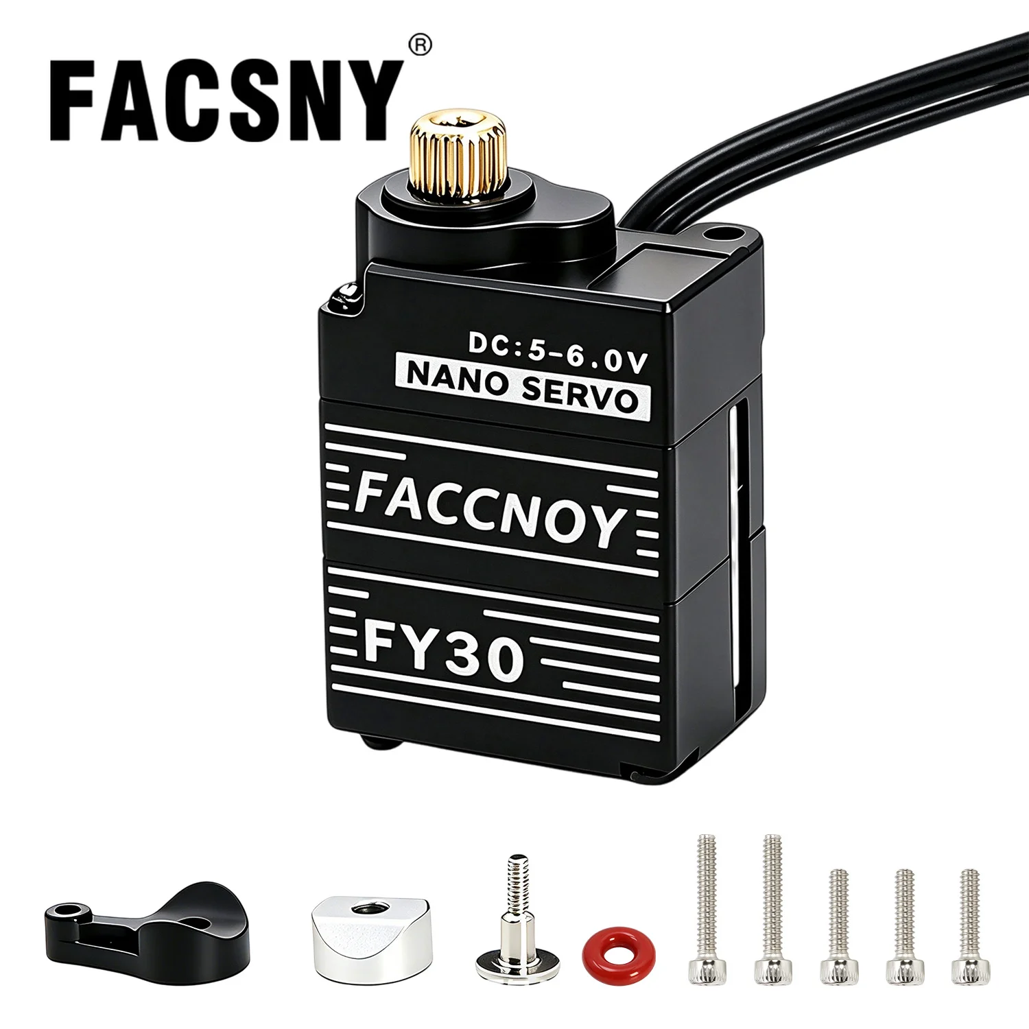 Servo numérique micro-nano en aluminium FY30 avec servo-saver, engrenages métalliques, 1,3 kg, pour pièces de mise à niveau de crawler RC Axial SCX30 1/30