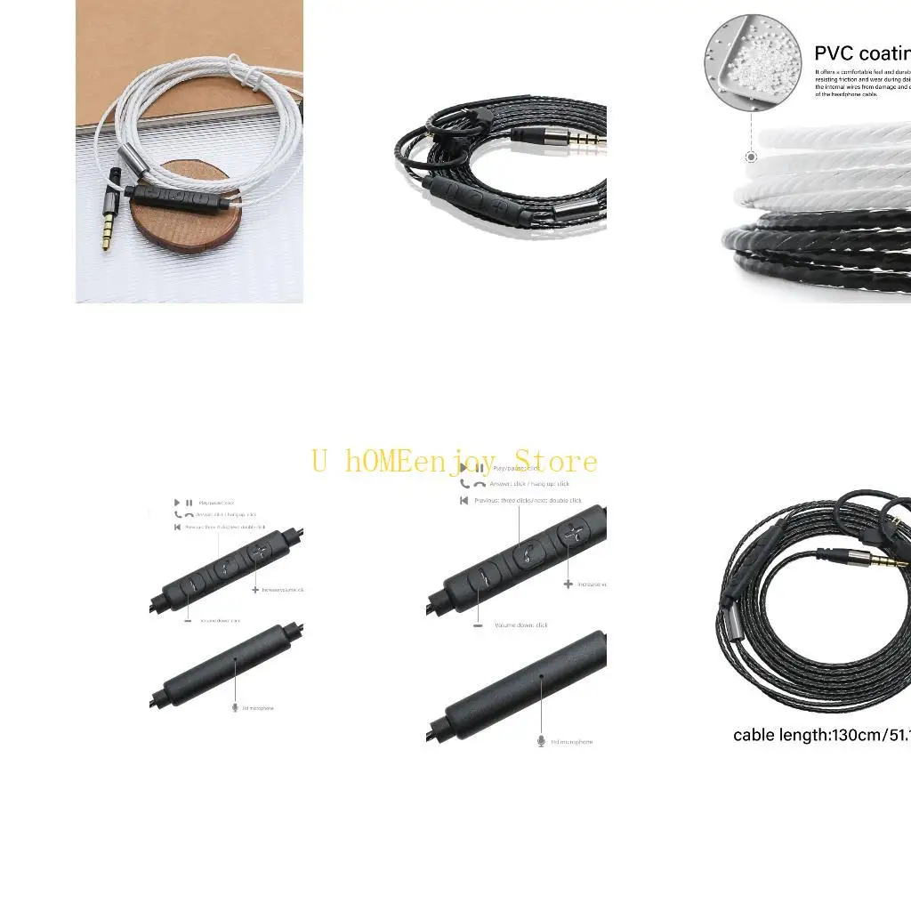 

B0KF 0,78 мм 2-контактный 3,5 мм обновленный шнур для наушников ушной монитор передача звука кабель для наушников сменные