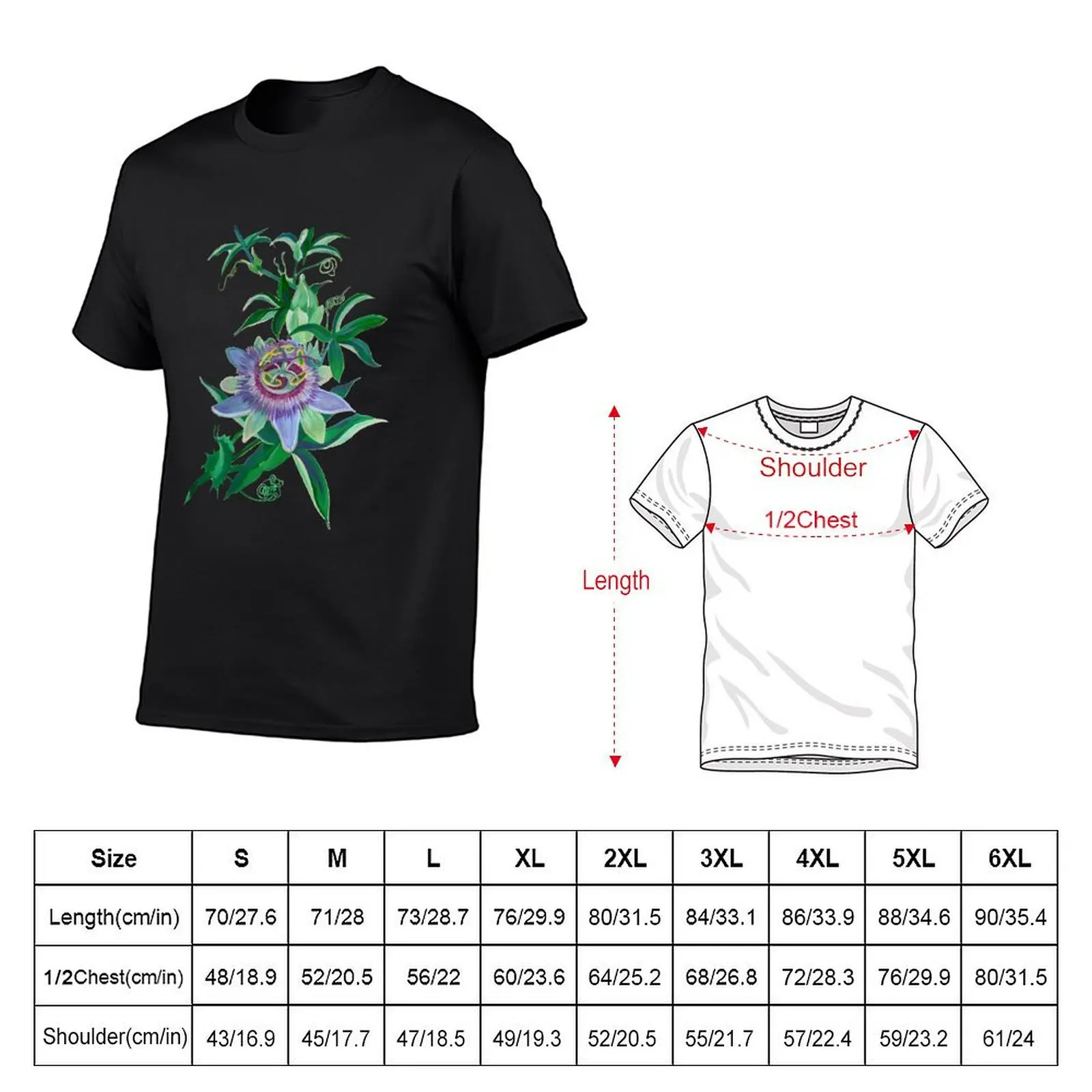 Passion Flower Blossom Cut Out T-Shirt boys animal print plain anime figures t shirt for men