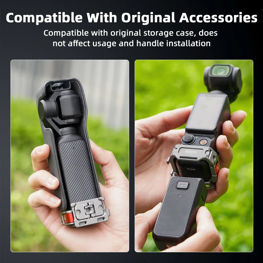 جيب معدني 3 إطار تمديد لكاميرا DJI Osmo Pocket 3 مع 1/4 قوس محول الحذاء البارد ملحقات التصوير لضوء الميكروفون