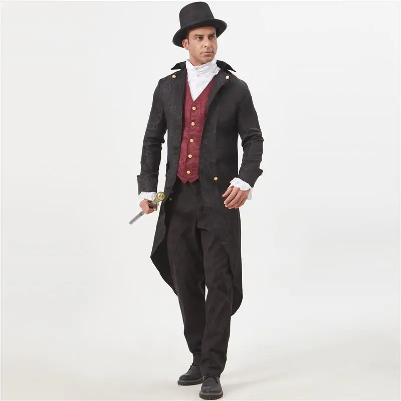 

Men's Mid-teenth Century Tailcoat Jaet Carnival Performance Outfit 2024 New Wi Ultra Slim Fit Busin Gentleman Sle Tr...