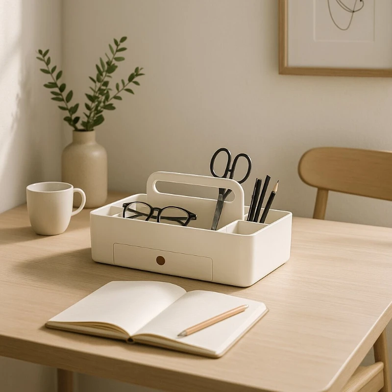 

Minimalist Handheld Storage Box, Desktop Cosmetic Organizer, Large Rectangular Multi-Purpose Drawer, Removable Storage Box