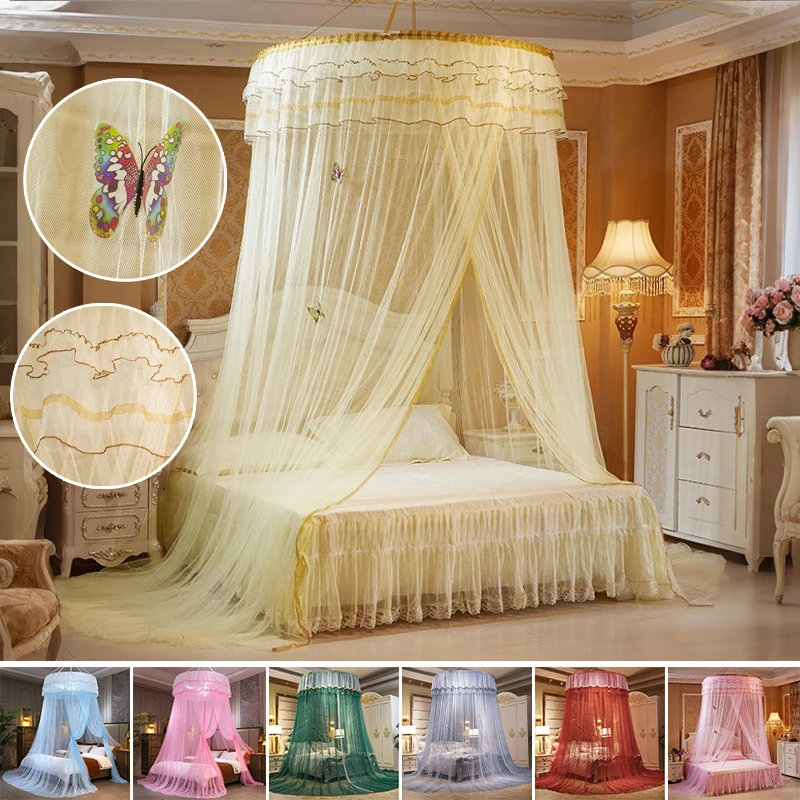 Круглый-потолочный-москитный-полог-с-кружевом-и-декором-в-виде-бабочек-легко-устанавливается-прочный-крючок-для-спальни-общежития-домашнего-декора