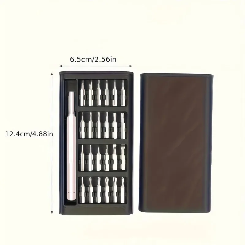 Set de 24 destornilladores de precisión para mantenimiento digital, caja de almacenamiento de aluminio portátil, herramienta de desmontaje de dispositivos electrónicos 3